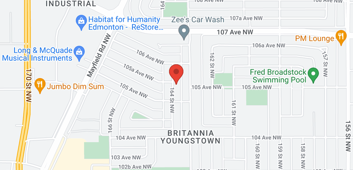 map of 10521 164 ST NW